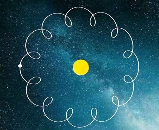 A New Explanation for the Helical Motion of Galaxies Based on a Hubble Telescope Image (Observer's View) in the Universe