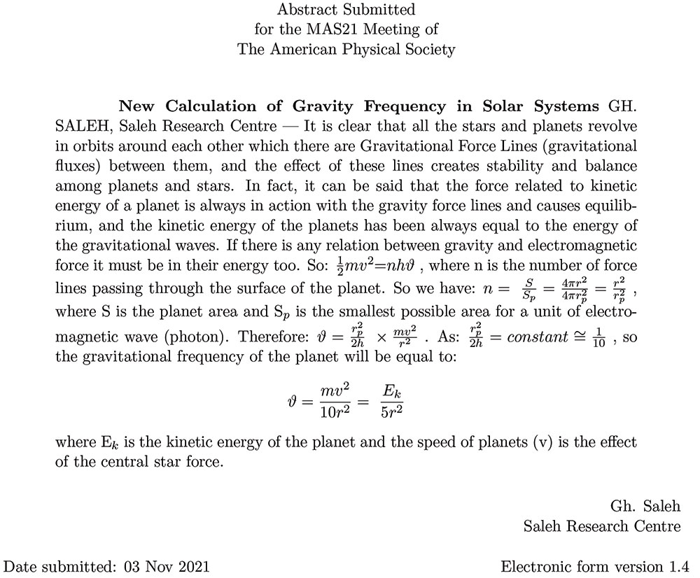 Saleh Comprehensive Equation of Everything Theory or the Equation of the Primary Energy Chart since Big Bang till now