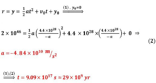 New Calculation of the Time of the Universe from Beginning to End