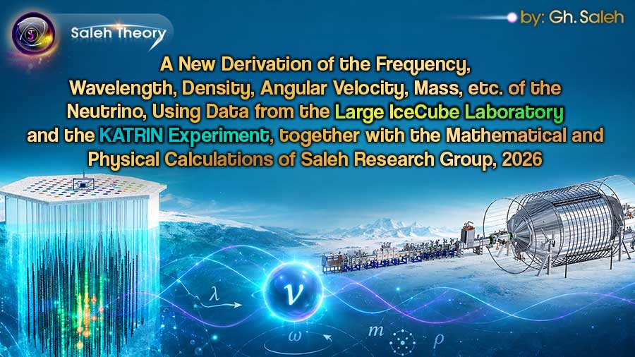 A New Derivation of the Frequency, Wavelength, Density, Angular Velocity, Mass, etc. of the Neutrino, Using Data from the Large IceCube Laboratory and the KATRIN Experiment, Together With the Mathematical and Physical Calculations of Saleh Research Group, 2026