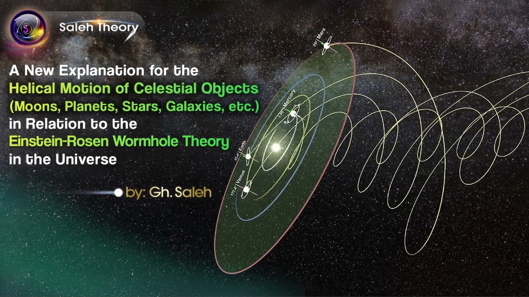 A New Explanation for the Helical Motion of Celestial Objects (Moons, Planets, Stars, Galaxies, etc.) in Relation to the Einstein-Rosen Wormhole Theory in the Universe