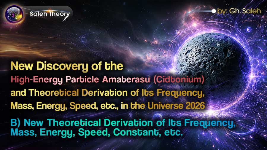 New Discovery of the High-Energy Particle Amaterasu (Cidtonium) and Theoretical Derivation of Its Frequency, Mass, Energy, Speed, etc., in the Universe 2026 <br> B) New Theoretical Derivation of Its Frequency, Mass, Energy, Speed, Constant, etc