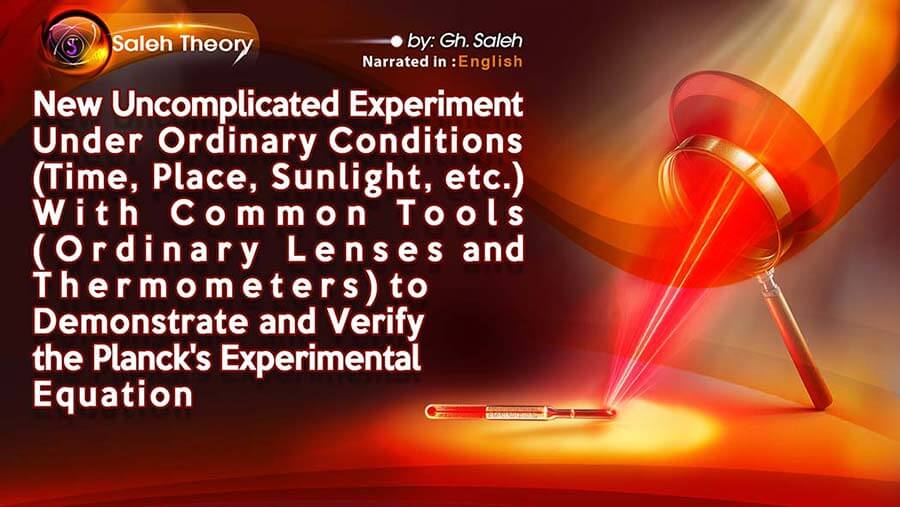 New Uncomplicated Experiment Under Ordinary Conditions (Time, Place, Sunlight, etc.) With Common Tools (Ordinary Lenses and Thermometers) to Demonstrate and Verify the Planck's Experimental Equation