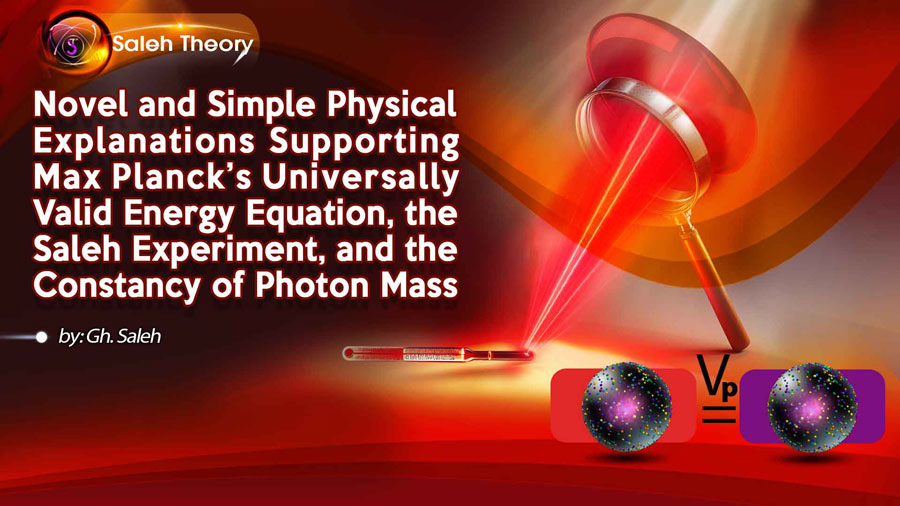 Novel and Simple Physical Explanations Supporting Max Planck’s Universally Valid Energy Equation, the Saleh Experiment, and the Constancy of Photon Mass