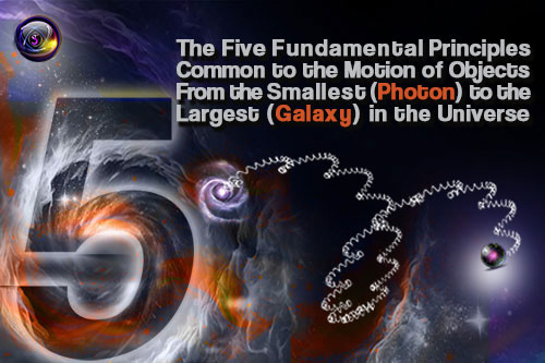 The Five Fundamental Principles Common to the Motion of Objects From the Smallest (Photon) to the Largest (Galaxy) in the Universe