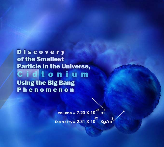 Discovery of the Smallest Particle in the Universe, Cidtonium, Using the Big Bang Phenomenon